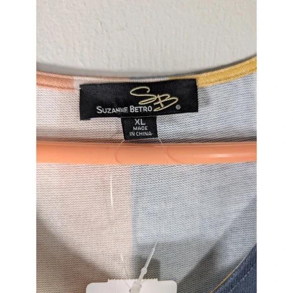 Suzanne Betro, Stripes, Pockets, Casual, Short Sleeve‎ XL NEW - Picture 6 of 8